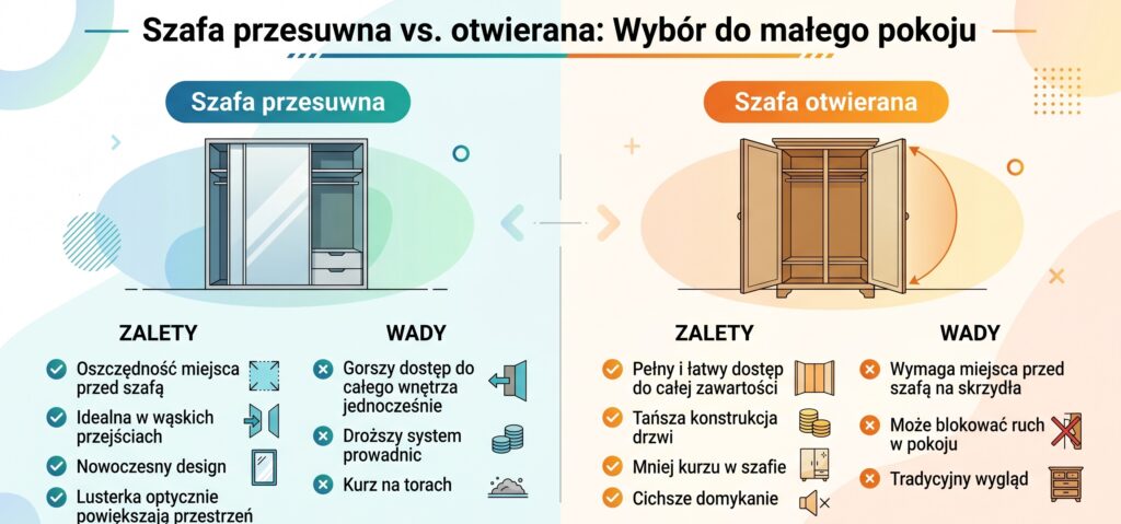 szafa otwierana czy przesuwna do malego pokoju 1024x479 Jaką szafę wybrać do małego pokoju?
